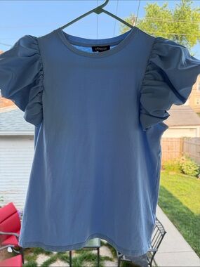 Express Powder Blue Puff Sleeve Tee